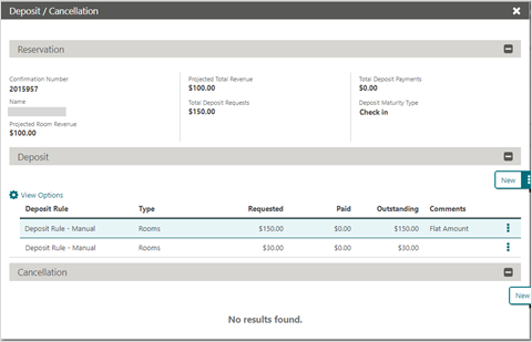 This image shows the Deposit payment is processed.