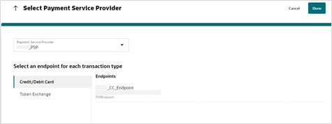 This image shows selecting the Payment Service Provider This image shows selecting the Payment Service Provider