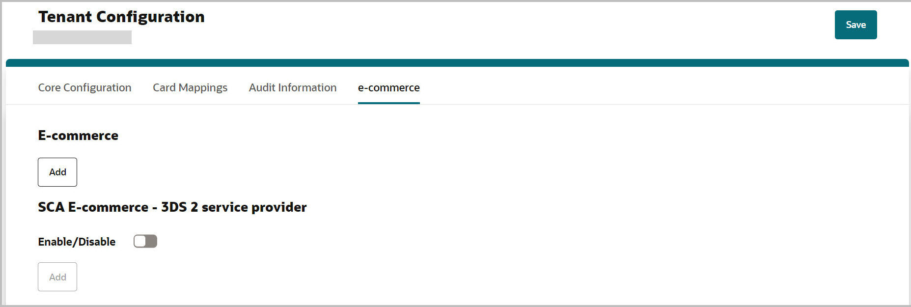 This image shows Ecommerce tab screen