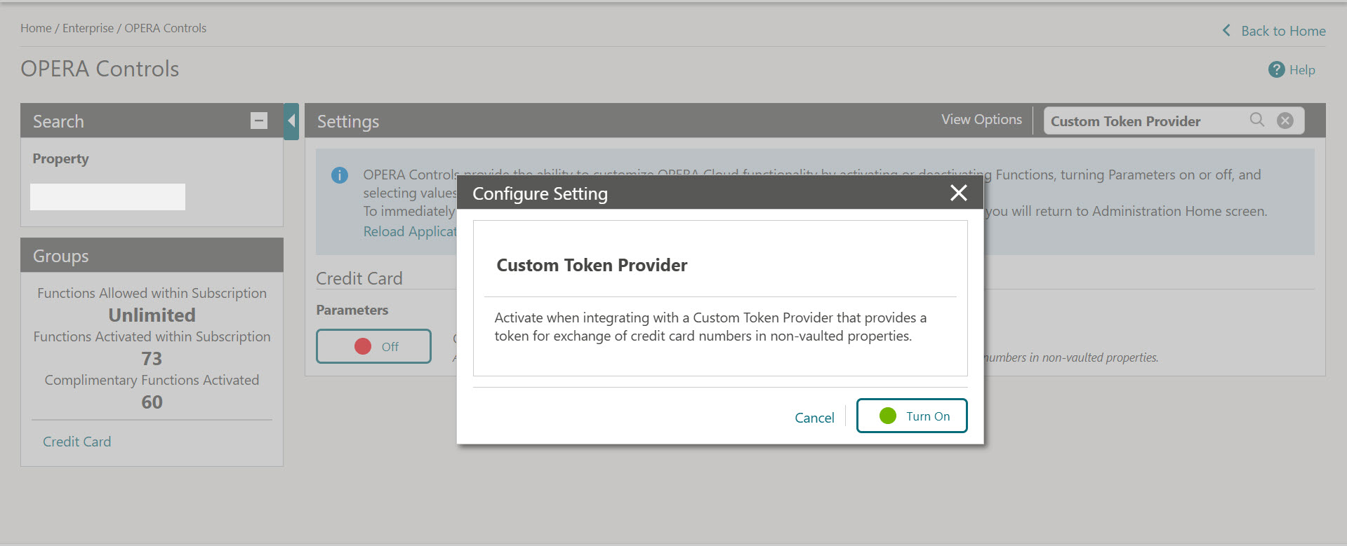 This image shows how to turn ON Custom Token Provider