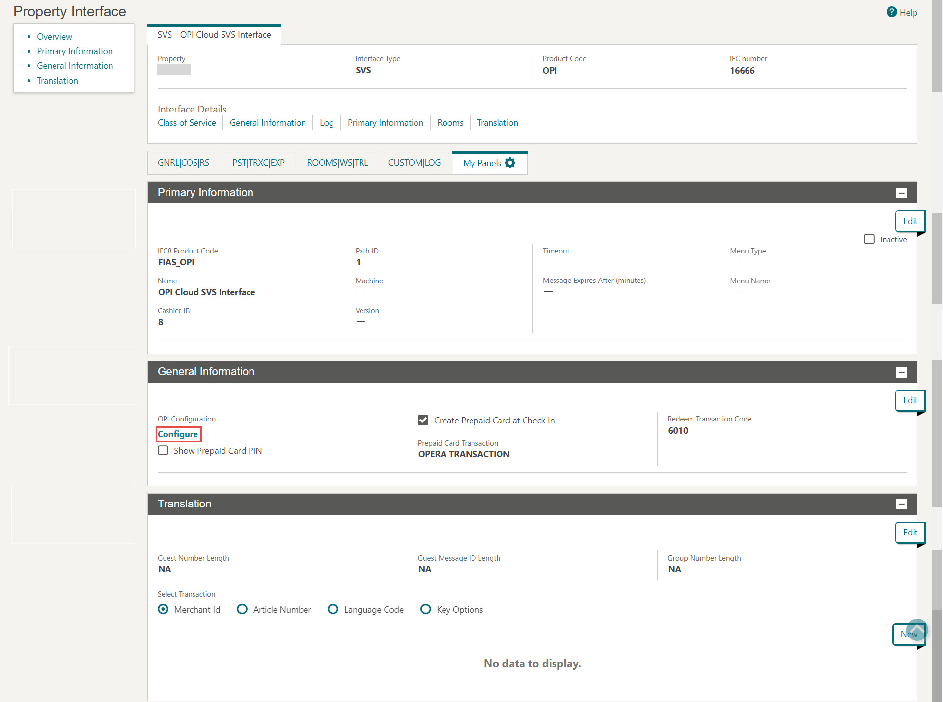 This image shows General Information tab with Configure link