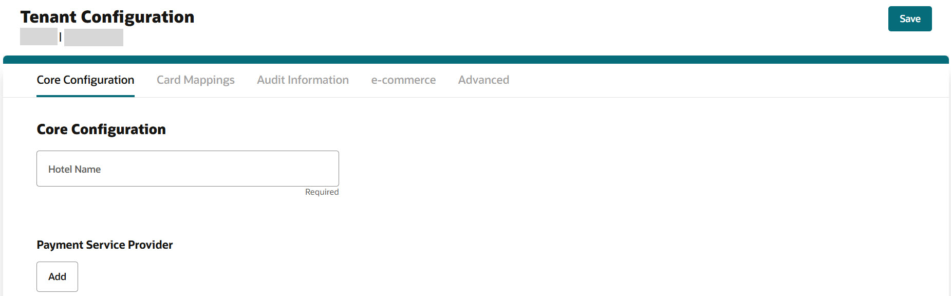 This image shows OPI Cloud Tenant Configuration portal landing screen