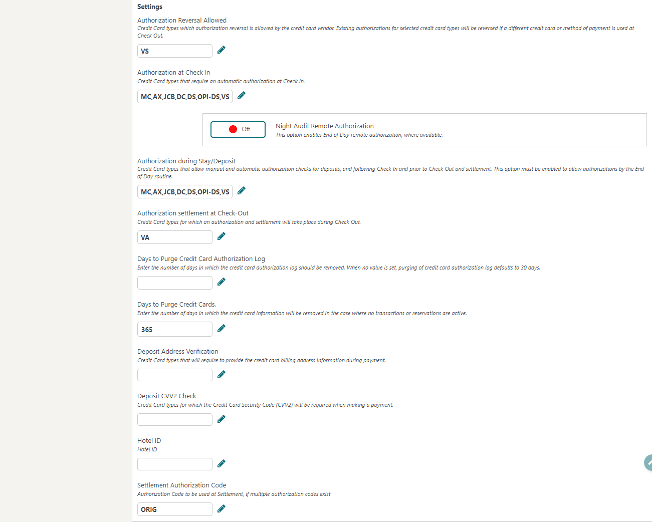 This image shows the setting panel in OPERA controls screen