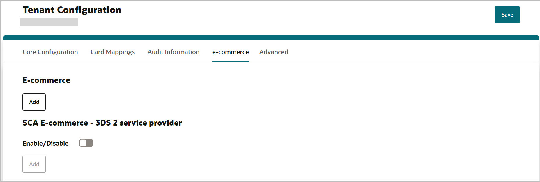 This image shows Ecommerce tab screen
