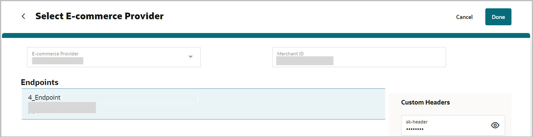 This image shows how to select E-commerce provider.