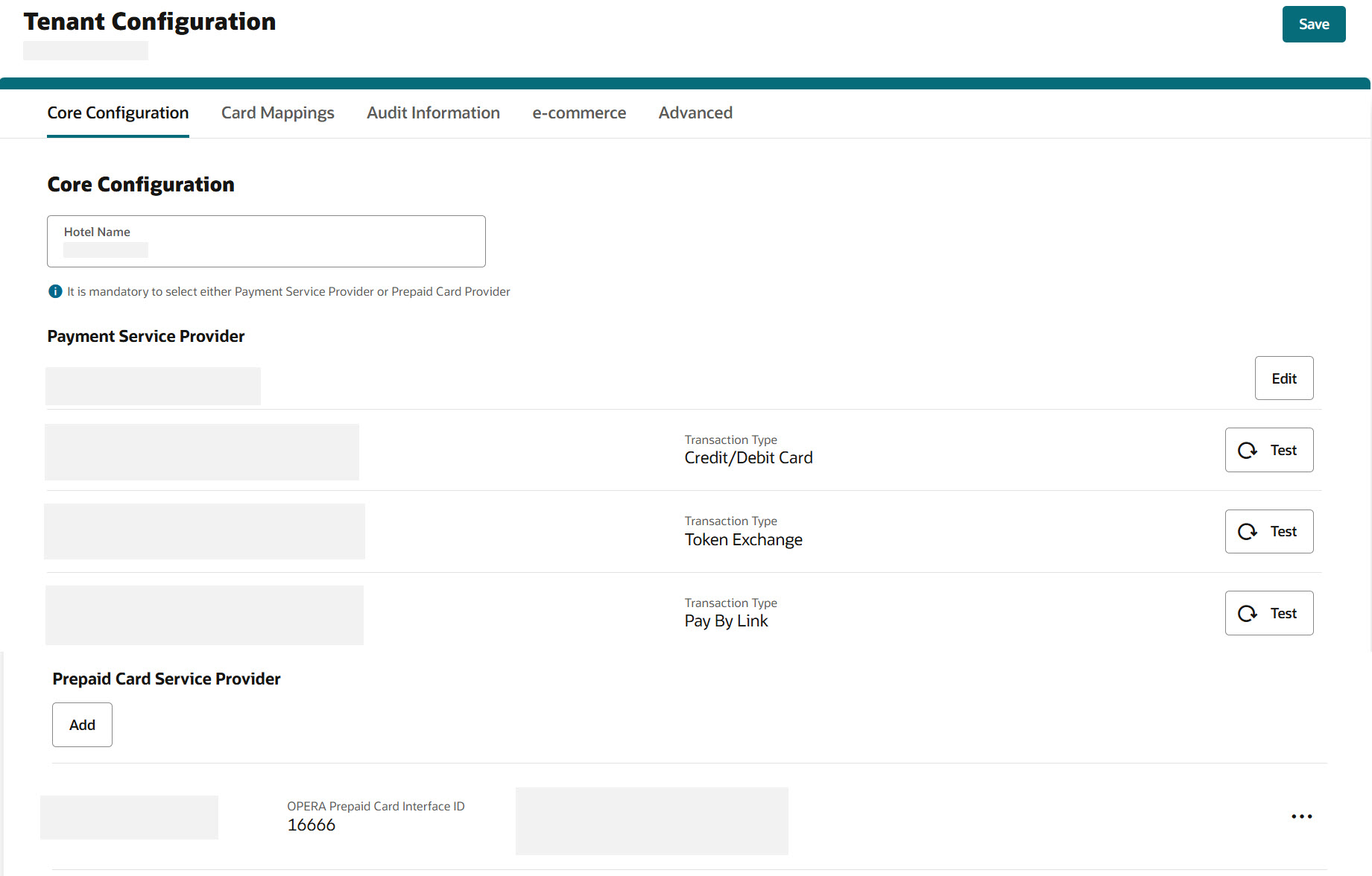 This image shows Tenant Configuration portal screen