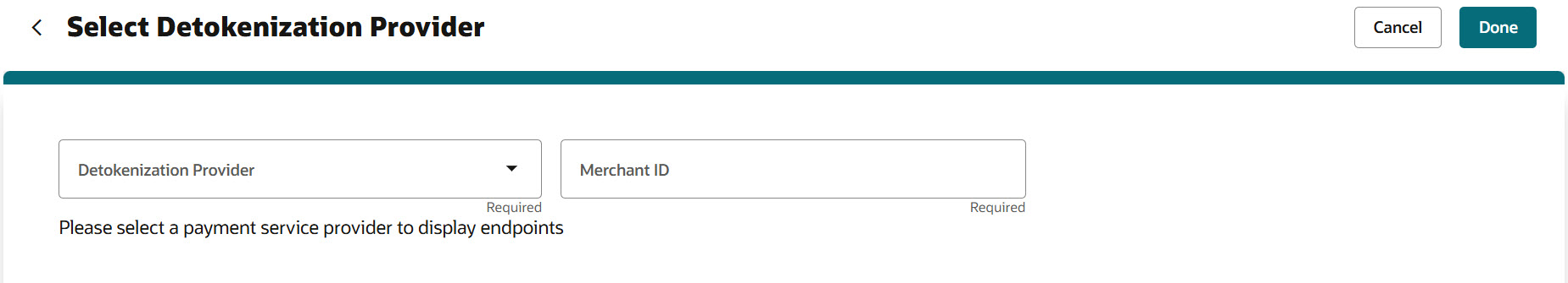 This image shows Detokenization Provider screen.