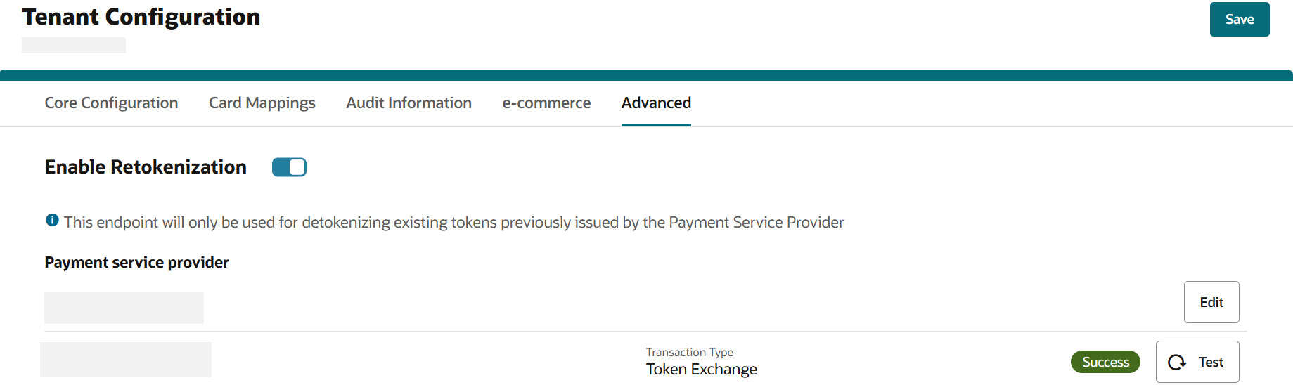 This image shows Token Exchange endpoint test connectivity