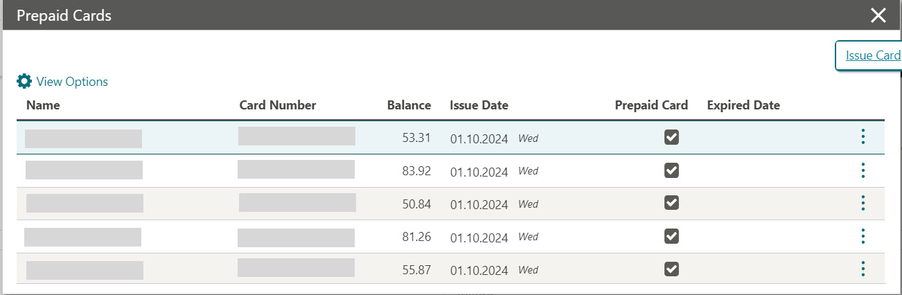 This image shows added multiple cards screen