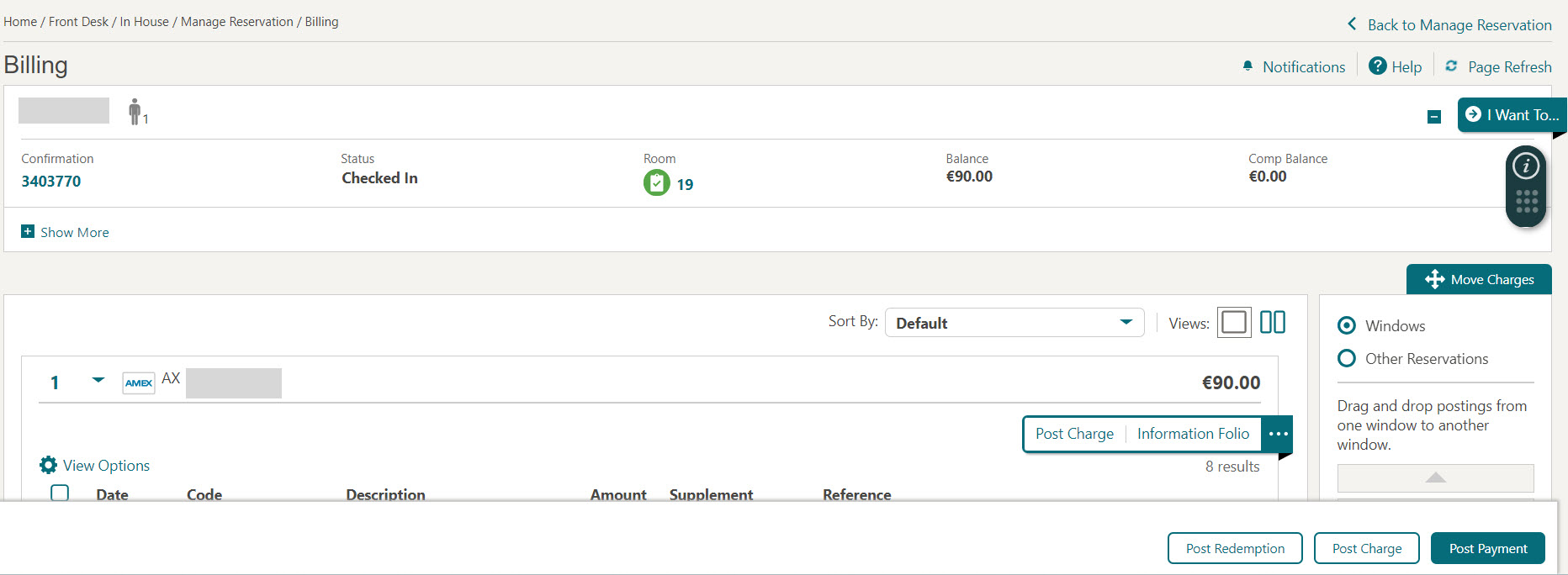 This image shows Billing Information screen with Post Redemption option