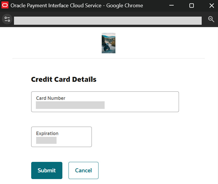 This image shows the OPI Cloud Service credit card manual entry screen