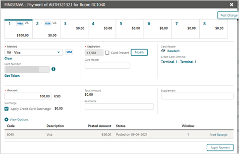 This image shows the payment methods screen