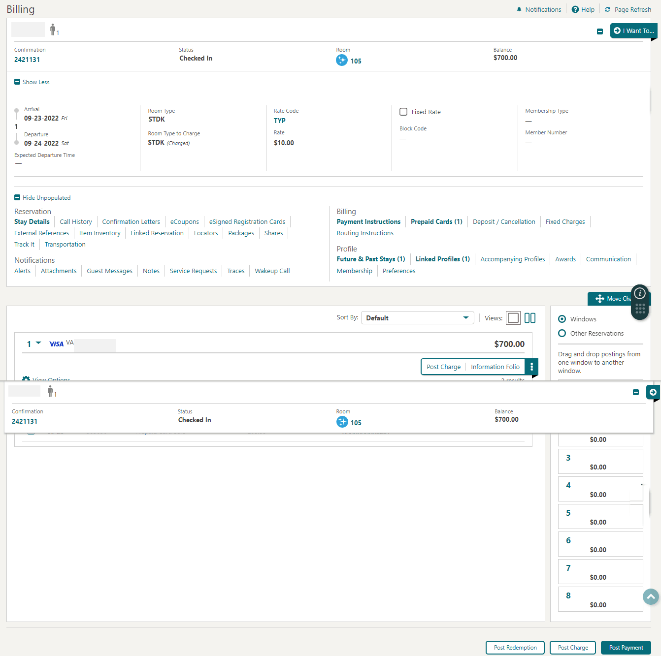 This image shows Billing Information with Post Redemption option