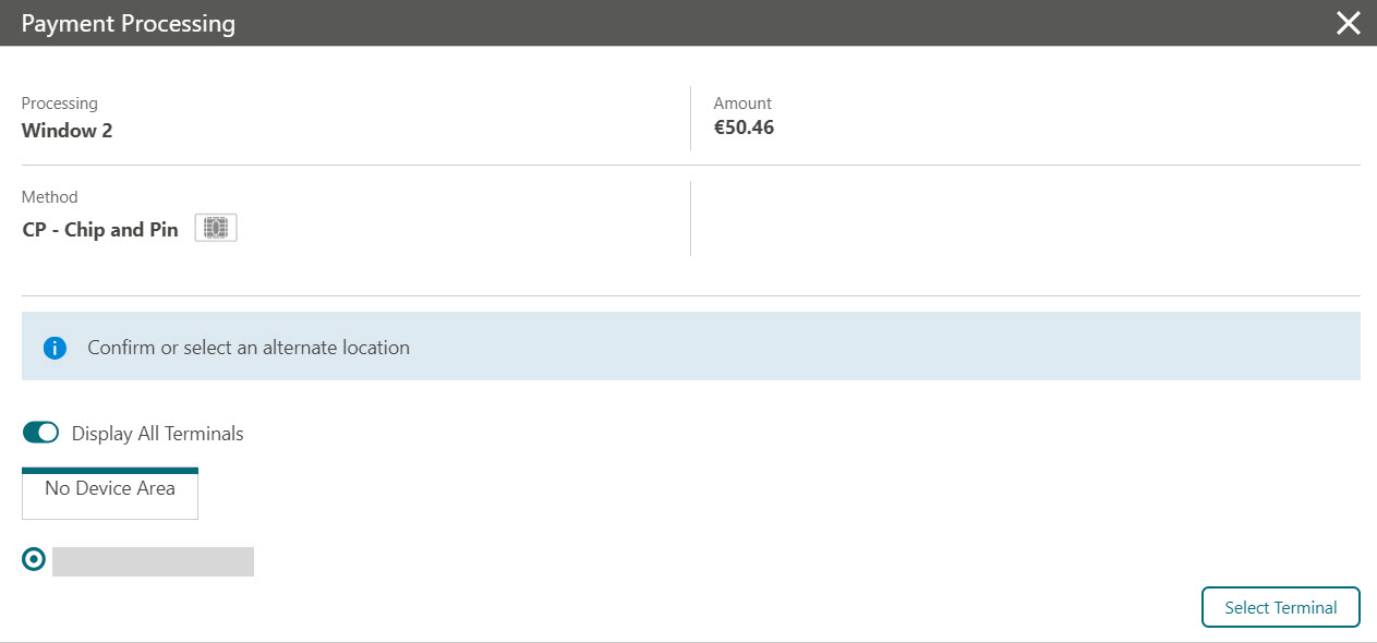 This image shows selection of a terminal