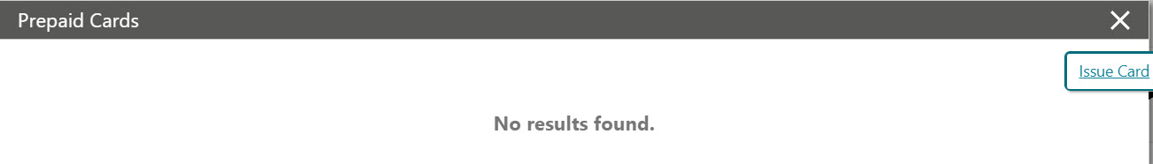 This image shows the Prepaid Card list screen