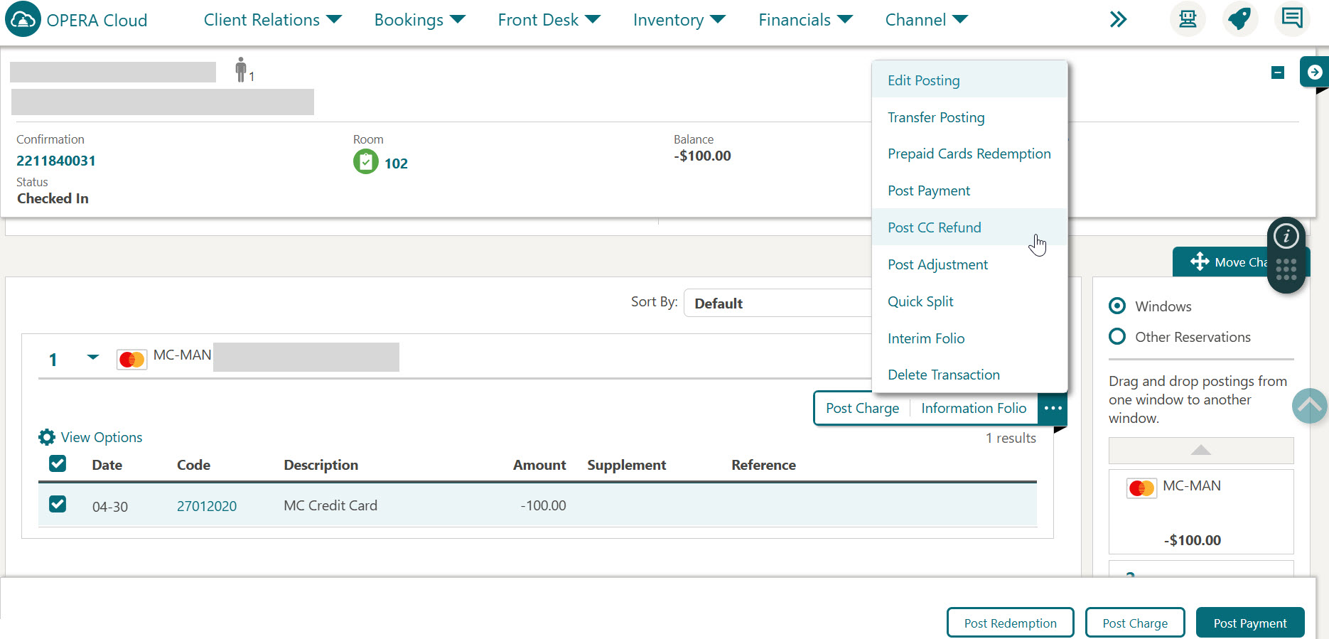 This image shows the billing screen