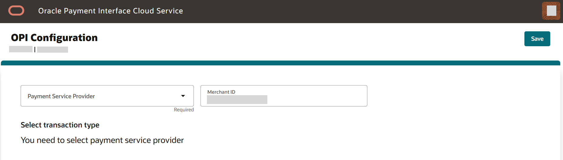 This image shows OPI configuration screen