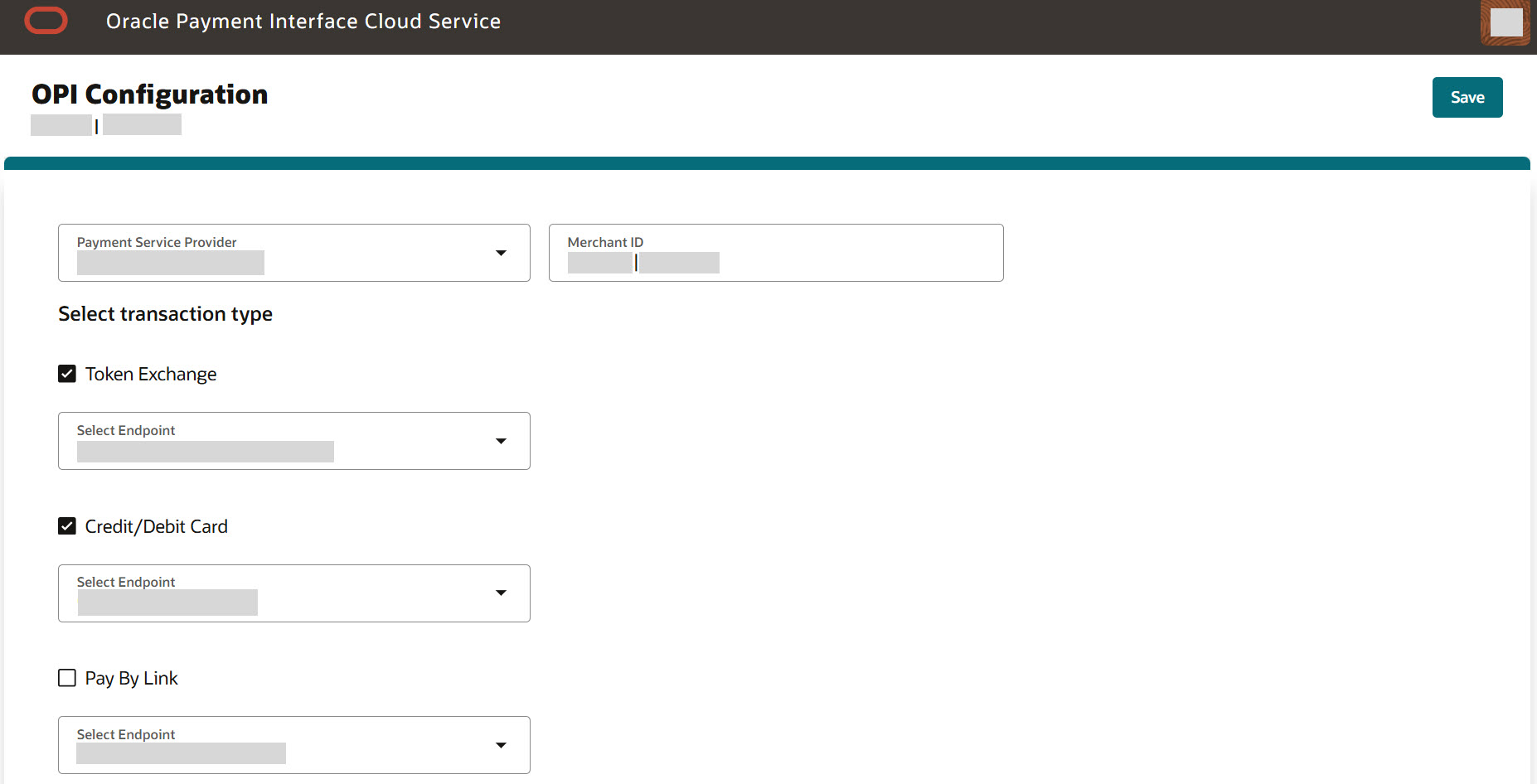 This image shows selecting the Payment Service Provider