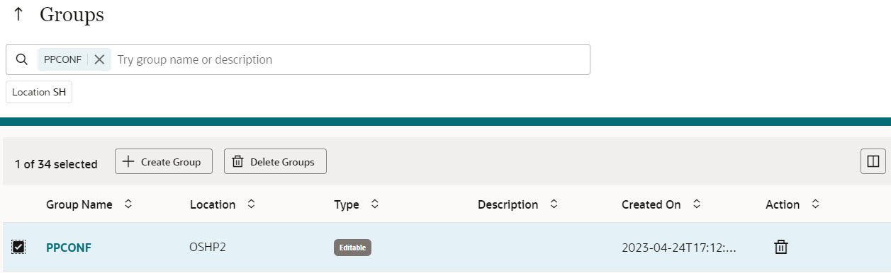 This image shows Group Information screen