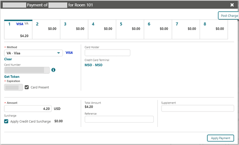 This image shows tokenised card on file as the payment type with the final due amount This image shows tokenised card on file as the payment type with the final due amount