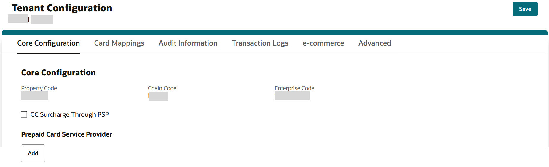 This image shows OPI Cloud Tenant Configuration portal landing screen with Prepaid Card Service Provider This image shows OPI Cloud Tenant Configuration portal landing screen with Prepaid Card Service Provider