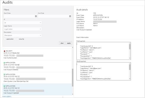 This image shows Audits search screen. This image shows Audits search screen.