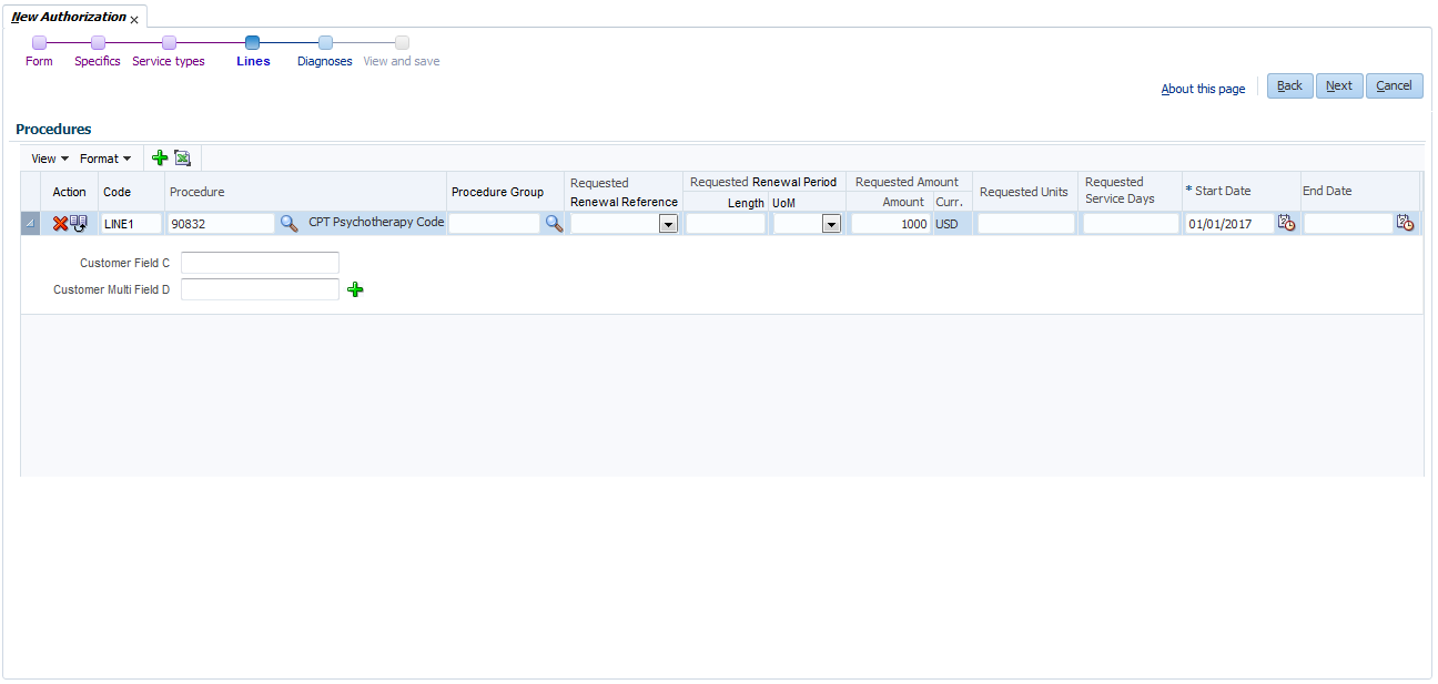 New Authorization Lines