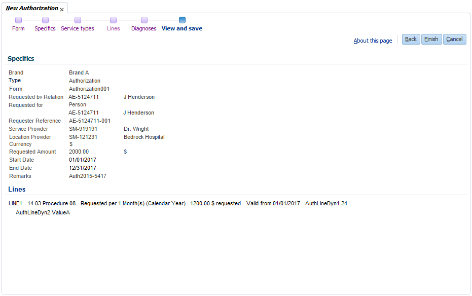 New Authorization View and Save