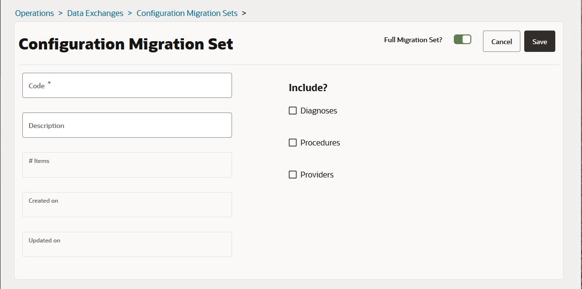 Creating a Migration Set