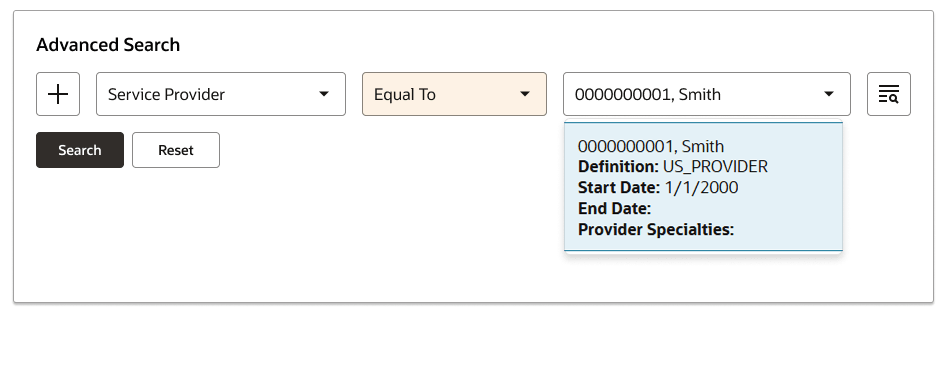 Advanced Search on One Criterion of type reference type - 2