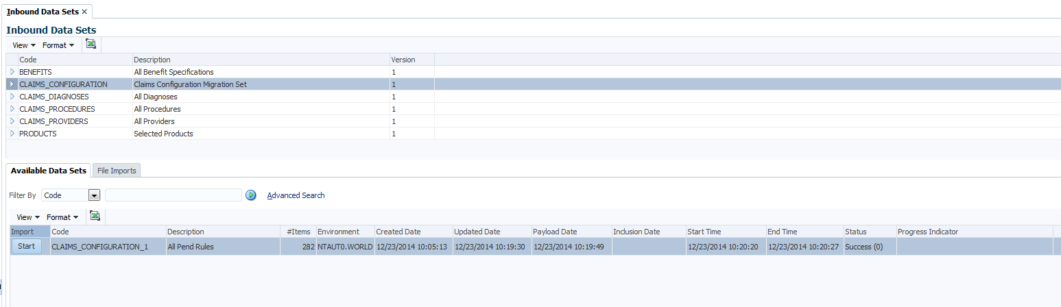 Loading a Migration Set