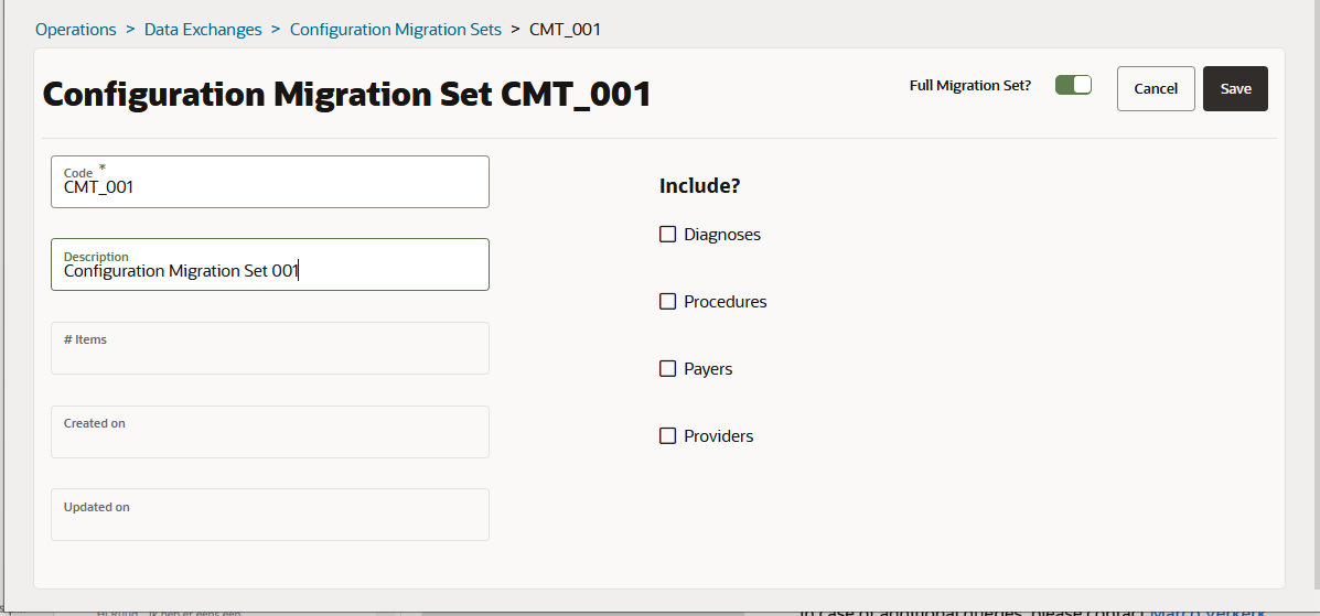 Creating a Migration Set