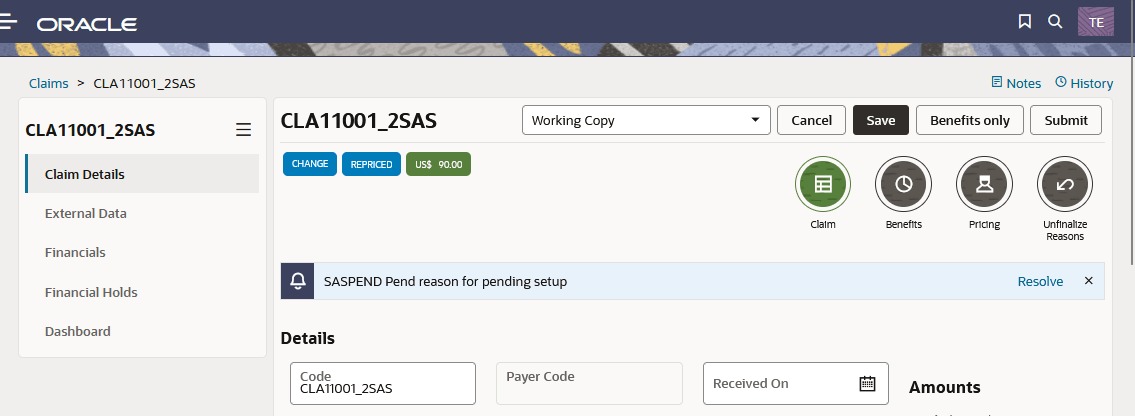 Claim Page Overview