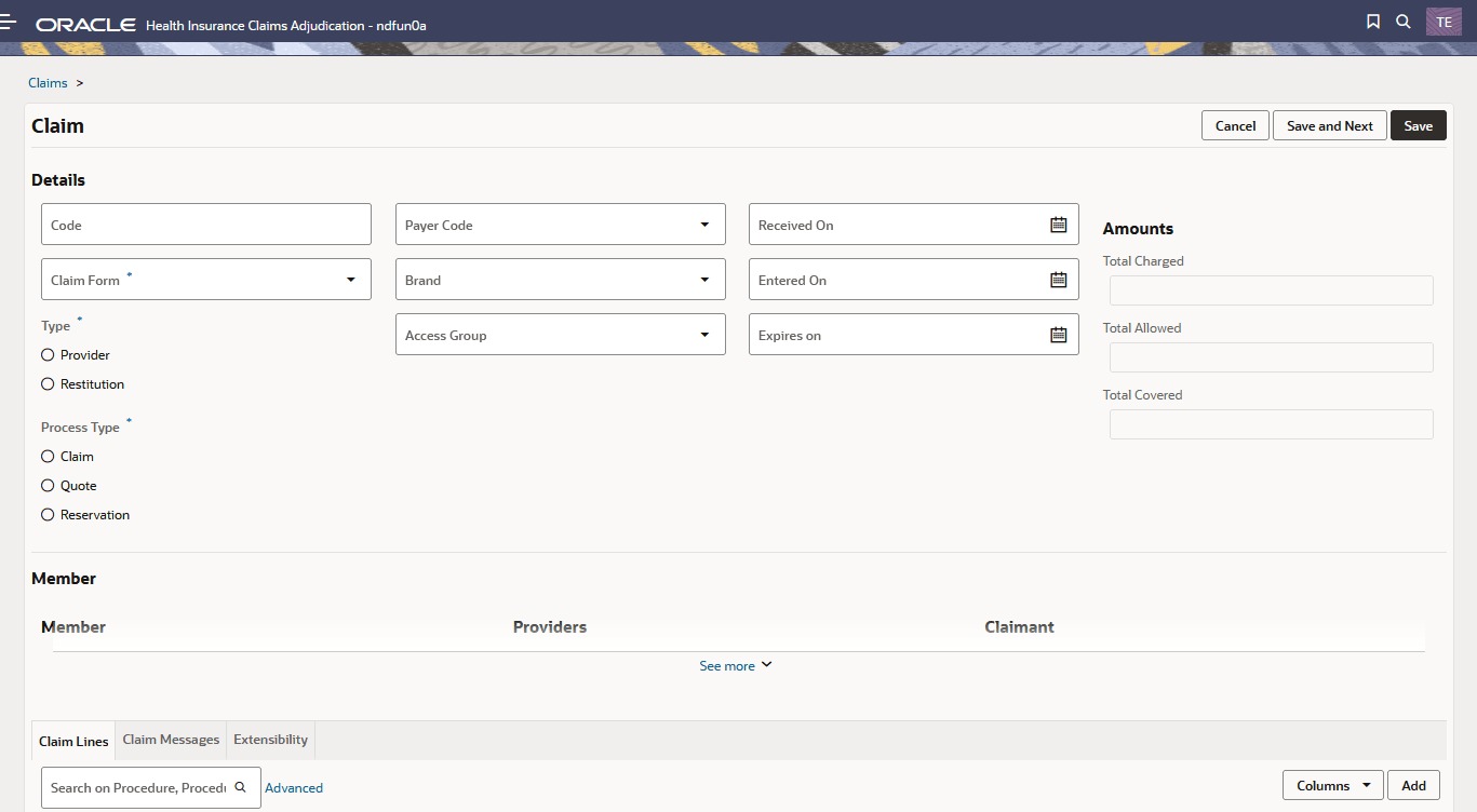 Create Claim