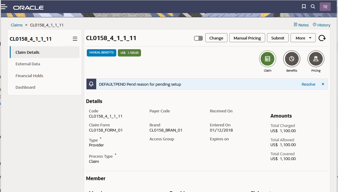 Manual Pricing Adjudication UI