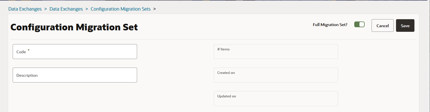 Creating a Migration Set