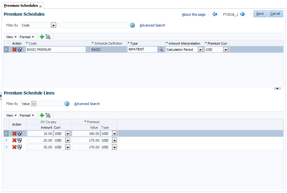 Premium Schedules