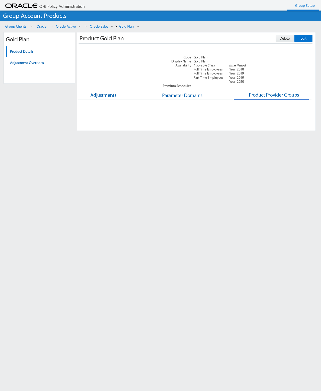 Policies Group Account Products