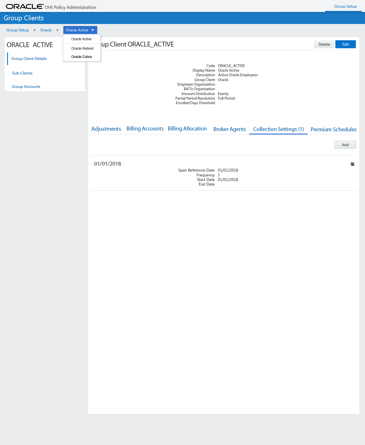 Policies Group Accounts