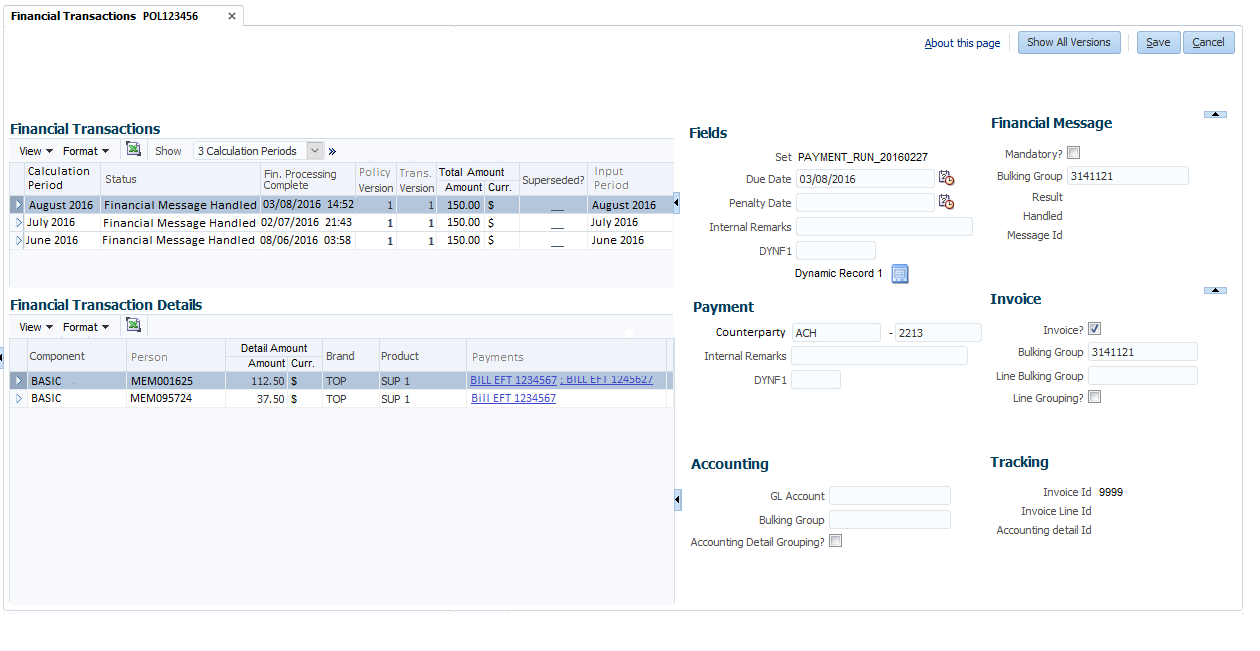Financial Transactions POL