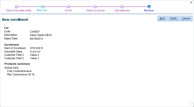 New enrollment - Review - Object