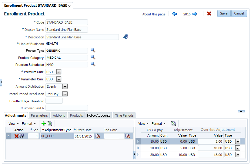 Enrollment Product - Adjustments