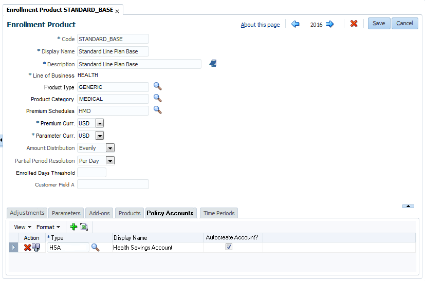 Enrollment Product - Policy Accounts