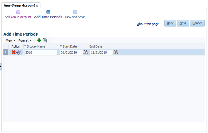 New Group Account - Step 2