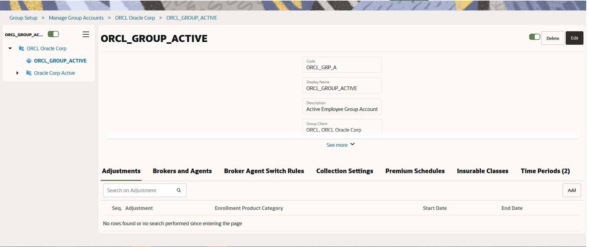 Policies Group Accounts