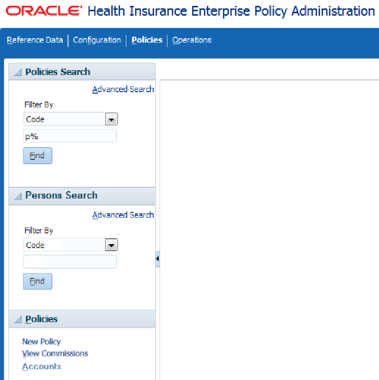 Policies Menu