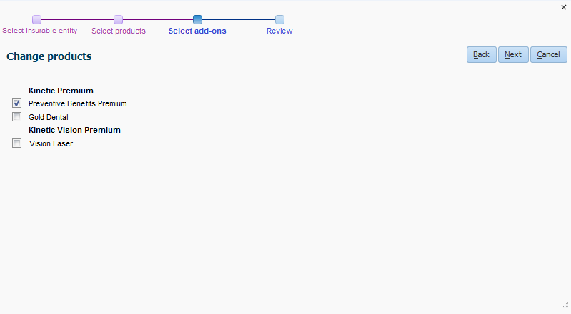 Select add-ons
