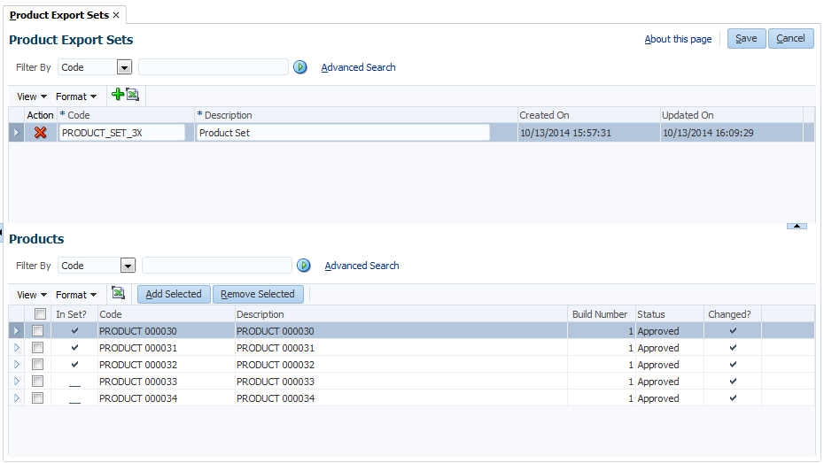 Product Export Sets