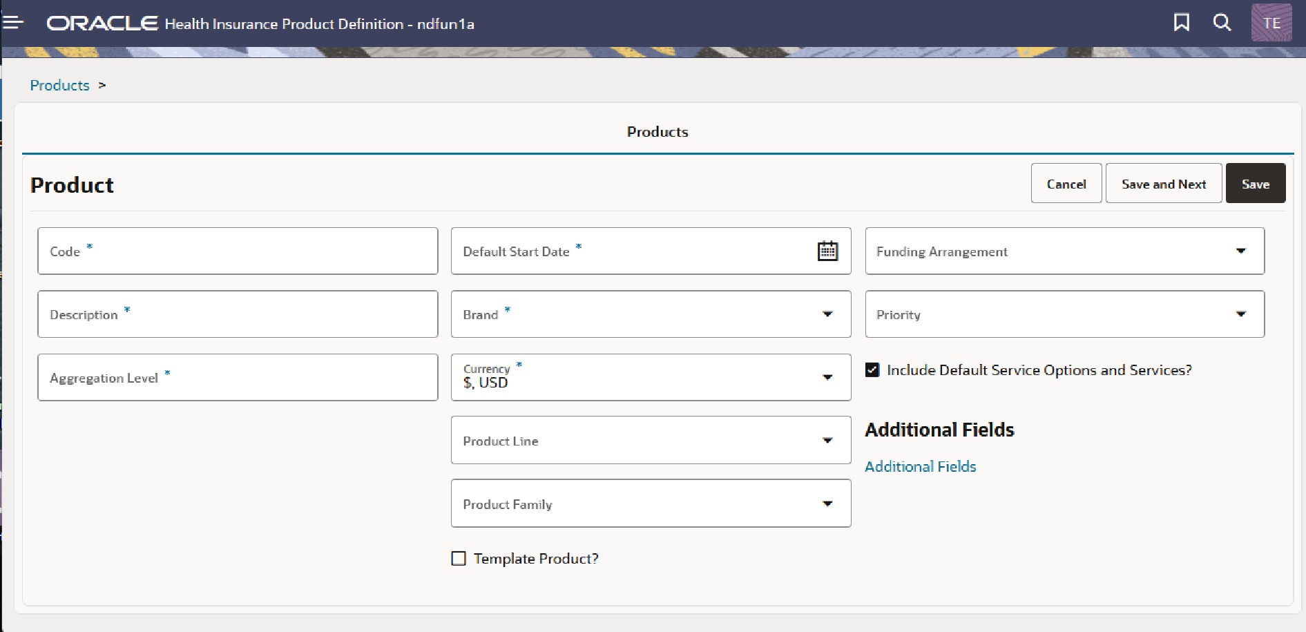 Create a new Product