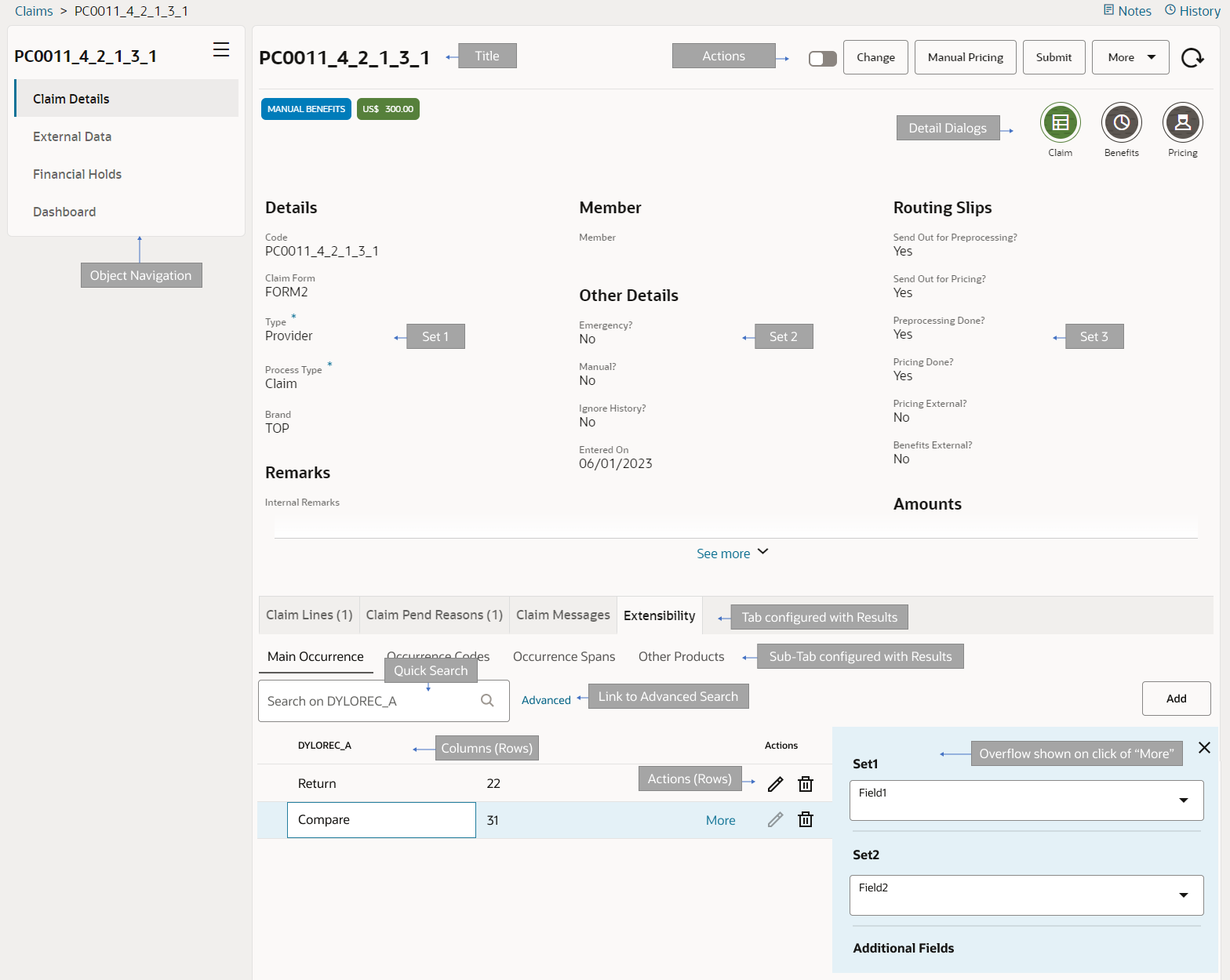 View and Edit Object Recursive Table Layout